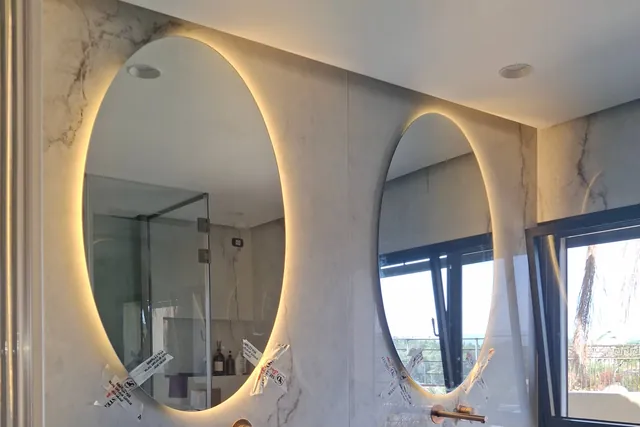 מראות אובליות עם לד, התקנה של GlassFix