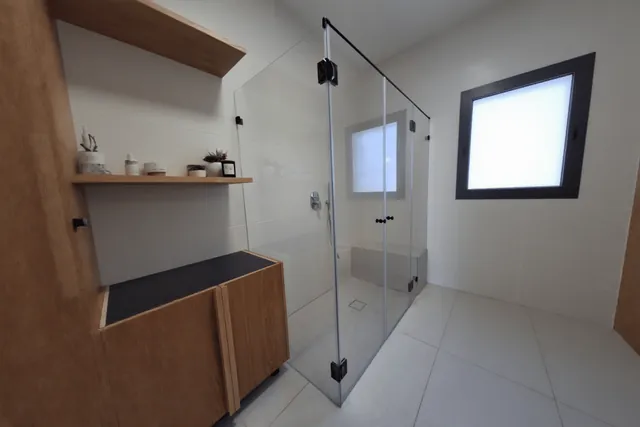 מקלחון פינתי, פרזול שחור, התקנה של GlassFix