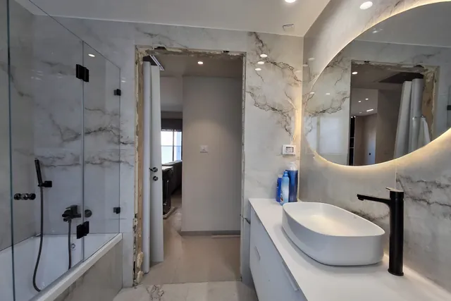 אמבטיון, פרזול שחור, התקנה של GlassFix